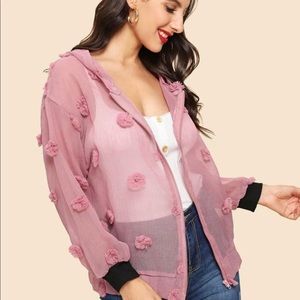 Shein mesh flower hoodie